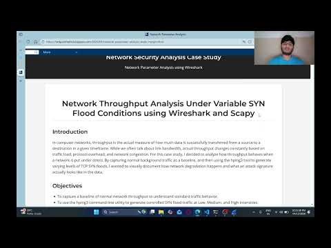 Network Throughput Analysis Under Variable SYN Flood Conditions using Wireshark and Scapy