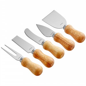 Acopa 5-Piece Cheese Knife Set with Wood Handles