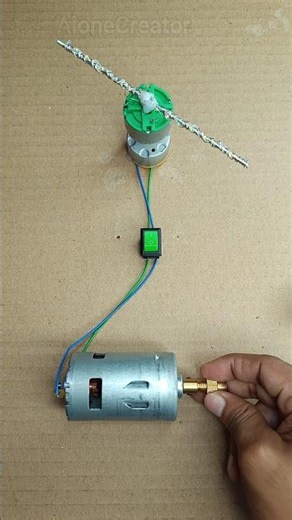 Two DC Motor & String Light Powered by 775 DC Motor — DC Motor Project
