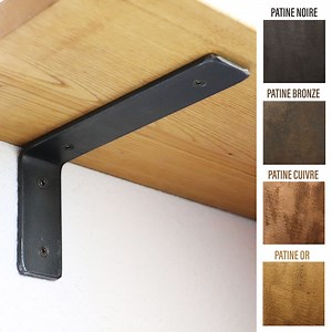 Équerre murale en acier (patine au choix) pour étagère style industriel / équerre pour déco industrielle / 100% fait-main - Etsy France