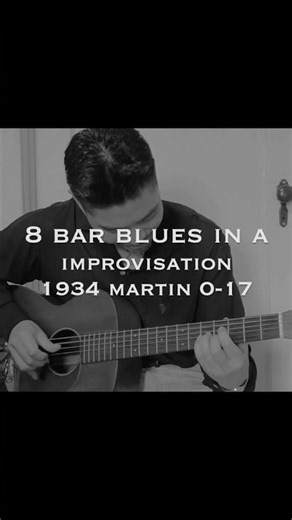 8 Bar blues in A Improvisation A=432Hz. 1934 Martin 0-17 #432hz #8barblues #keytothehighway