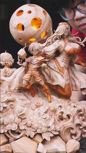 How to carve an Anime Character #woodcarving #woodcarvingart