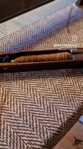 Traditional Irish weaving on my antique Donegal fly shuttle loom. Authentic Irish tweed made by hand