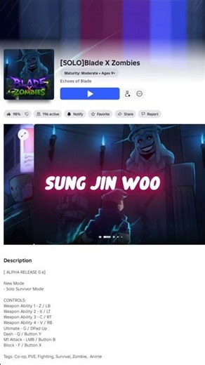 Sung Jin Woo's Roblox Blade X Zombies Update: A brand new, super cool weapon and a new game!