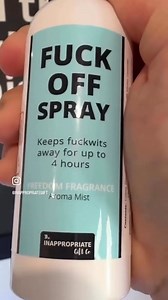 Introducing: Fuck Off Spray — because some situations require more than sage. 😤 Tired of negativity? Annoying people? That one co-worker who always wants to “circle back”? One spritz of this magical mist and poof — bad vibes be gone (or at least they’ll get the hint). 💨 Perfect for: 🏢 Offices full of nonsense 🏡 Homes that need a little extra “don’t talk to me” energy 🎁 Gifting your most chaotic friend Whether it’s spiritual cleansing or passive-aggressive boundary-setting, this hilarious sp