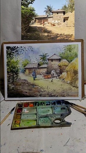 Photo to watercolour/watercolour landscape painting for beginners/BFA exam preparation #watercolor