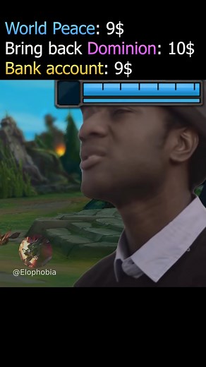 Bring back Dominion or bring back Twisted Treeline?🤔 #videogamememes #gamermemes #leagueoflegendsmemes #riotgames #lol #gamingmemes #leagueoflegendsfunny #memepage #lolmemes #leagueoflegendshighlights #leagueofmemes #leagueoflegends #trendymemes #league #leagueoflegendstroll #gamingmemesdaily | Elophobia