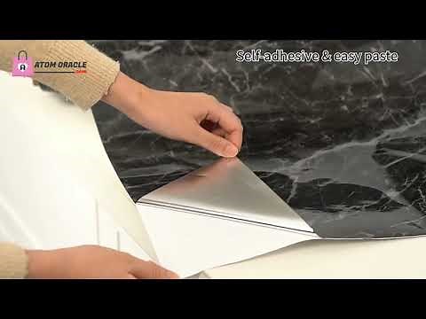 Modern Kitchen Stickers Waterproof Oil-Proof Classic Marble Pattern Wall Stickers