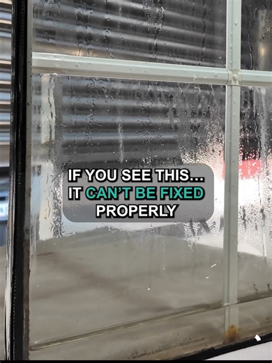 This can’t be fixed properly ❌ If your window looks like this, the seal has failed and moisture is trapped inside 👇 #doubleglazing #windows #homemaintenance #condensation #tradetips