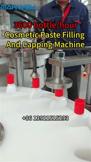Automatic cosmetic paste filling and capping machine #fillingandcappingmachine #pastefillingmachine