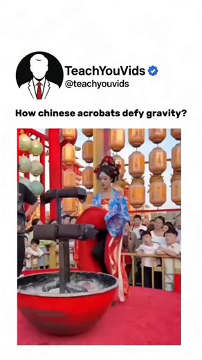 Teach You Vids on Instagram: "How do Chinese acrobats defy gravity? 🤸‍♂️✨ It’s not magic — it’s physics, balance, and years of perfect muscle control. Every move relies on precise center-of-mass alignment and momentum transfer, turning the impossible into pure art in motion. 🎯💫 This video is for educational purposes only. DM for credit/removal. #PhysicsInAction #Acrobatics #BalanceAndMotion #ScienceOfMovement #EngineeringTheBody #EducationalVideo"