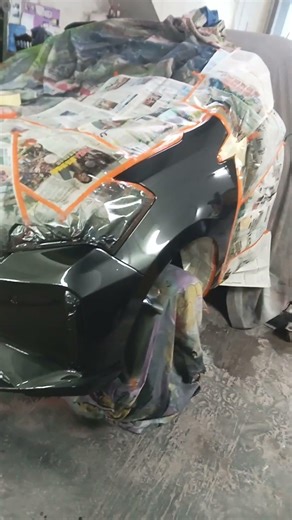 Satisfying Glossy Black Paint Job! 🛠️🔥 #CarRestoration #Shorts #USA