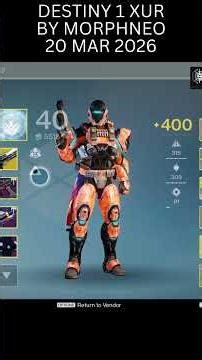 Destiny 1 XUR Location 20 Mar 2026 #shorts #shortsfeed #gaming #xur #xurlocation #destiny1 #morphneo