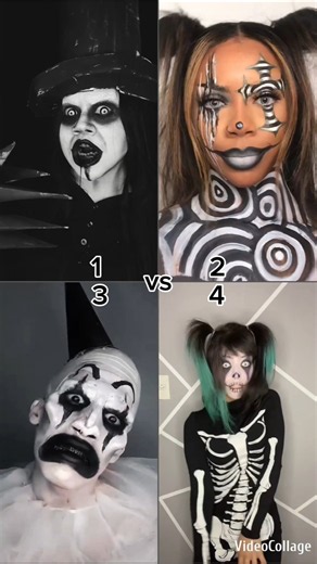 4 scariest clown transformation SFX makeup challenge🤡 #sfxmakeup #horormakeup #haloween #skeleton