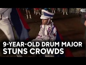 9-year-old mini drum major wows crowds