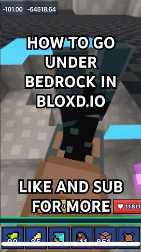 How to go under bedrock in bloxd.io ( In survival ) #glitch #bloxdio #bloxd