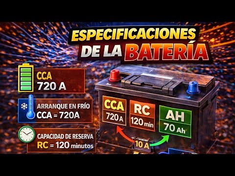 ESPECIFICACIONES DE LA BATERÍA