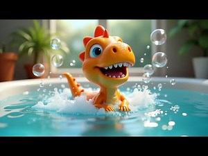 Splish Splash Dinosaur 🦕💦🌈 | Fun Water Play Kids Rhyme