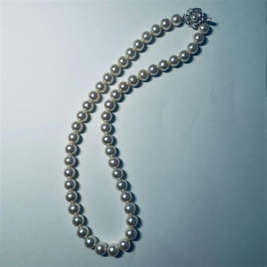 Akoya Pearl Necklace – 8.1-8.4mm, Sakura Pink, Sterling Silver Clasp - Etsy