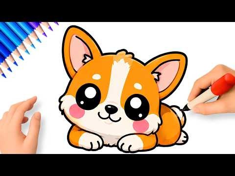 HOW TO DRAW A CUTE CORGI DOG 🐾