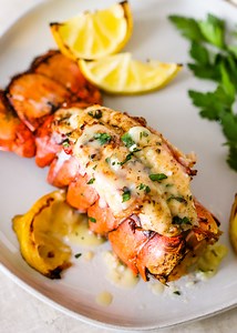 Broiled Lobster Tails with Garlic Lemon Butter