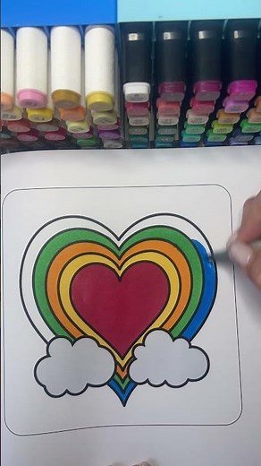 Coloring a Rainbow Heart for Valentine’s Day | Kawaii Valentine’s Coloring Book