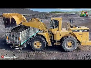 Unbelievable Strength! CAT 990 Wheel Loader Dominates Coal Loading at SGM Mine–Earthmoving Giants 4k