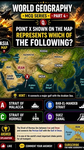 🌍 Can you identify this STRAIT from the map? 🤔Only 1% get it right! 🔥