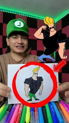 PINTANDO A JOHNNY BRAVO CON LUCES LED #shorts