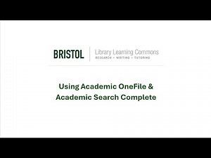Overview of Academic Search Complete and Academic OneFile Select
