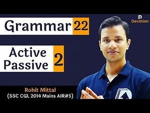 [22] English Grammar for govt jobs | Active Passive Voice | Devotion Institute | Rohit Sir