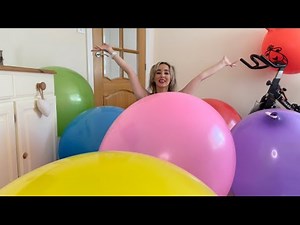 BLOWING UP THE BIGGEST RAINBOW COLOURED BALLOONS EVERRR