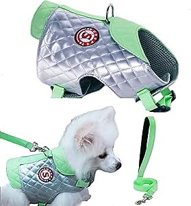 Dog Harness for Small Medium Dogs, No Pull Adjustable Puppy Harness and Leash Set Waterproof & Dirt-Resistant, Breathable Padded Vest Harness for Puppy