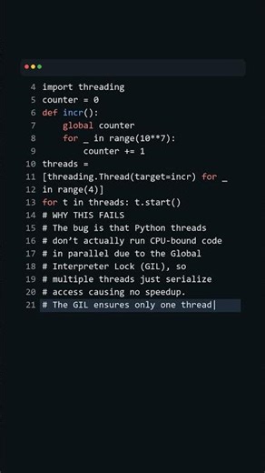 This Output Makes No Sense: Why Python threads dont speed up CPU-bound worksurprise in