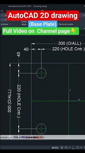 AutoCAD 2D Base Plate Drawing Tutorial | Bolt Holes + Dimensions + Title Block