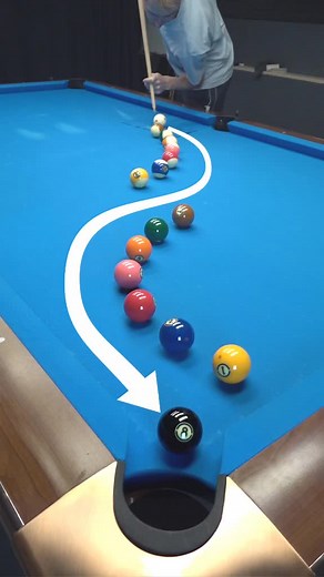 Double curve shot #billiards #trick #trickshot #trickshots #curveball #8ballpool #8ball #billiard
