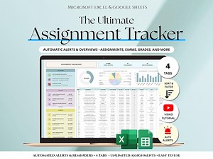Assignment Tracker Spreadsheet Student Planner Excel Google Sheets Homework Organizer School Assignment Calendar Academic Study Tracker - Etsy Australia