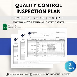Quality Control Inspection Plan Template for Civil and Structural Works, Inspection and Test Plan, Construction Standard and Specifications - Etsy
