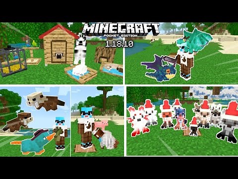 😱TOP 8 MODS/ADDONS SURVIVAL DE MASCOTAS para MINECRAFT PE 1.18.10 y 1.18😱