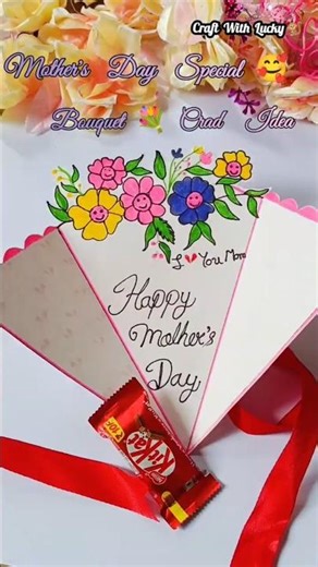 Mother's ♥️Day Bouquet 💐 Crad Craft Idea 🥰#viral #diy #love #craft #mom #mothersday #handmade #yt