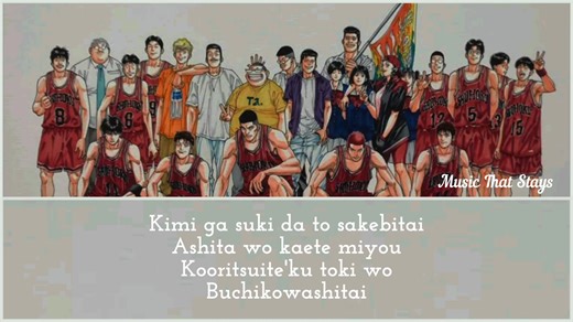 Slam Dunk - Kimi ga Suki da to Sakebitai Song by BAAD // Mona Gonzales (Lyrics) Kindly subscribe! ☺️ https://youtube.com/c/musicthatstays | Music That Stays