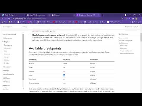 Bootstrap BreakPoints In Advance Web Designing [Hindi] #32