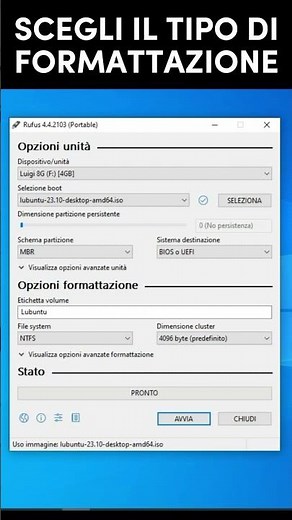 Crea ISO avviabile da pendrive USB con RUFUS