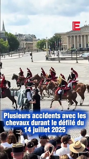 Plusieurs accidents avec les chevaux pendant le défilé du 14 juillet 2025. #Info #Flash #BreakingNe