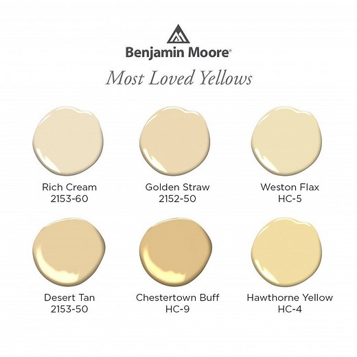 Yellow can lift the spirits and provide comfort. From buttercream hues to decadent gold tones, here are some of our favorite yellow paint colors. Click here for more yellow inspiration: https://bit.ly/2VHS3nj | Benjamin Moore