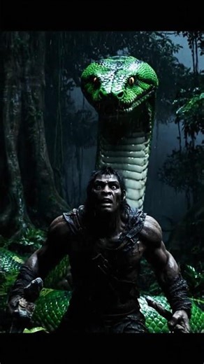 GREEN GIANT SNAKE VS PREHISTORIC HUMAN DEADLY COIL ATTACK