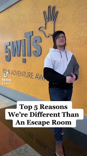 We often get compared to an escape room, but in reality, we’re very different! Let’s count down the Top 5 ways that we differ! #5wits #adventure #immersiveentertainment #escaperoom #challenges #top5 #topfive #interactive #compareandcontrast #differences #uniquejobs #ilovemyjob #thingstodo #gettoknowus