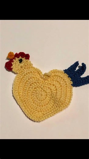 Presina decorativa - soggetto un allegro galletto #crochet #uncinetto