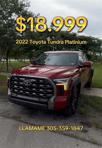 🔥 2022 Toyota Tundra Platinum 🔥 Lujo, potencia y presencia en una sola truck. 💎🛻 Platinum = full equipada. #fyp #truck #toyota #Pickup