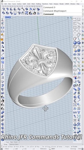 Jewelry CAD | Rhino 3D | Design | Jewelry For Rhino | RhinoJFR Commands #rhinoceros3d #jewelrydesign